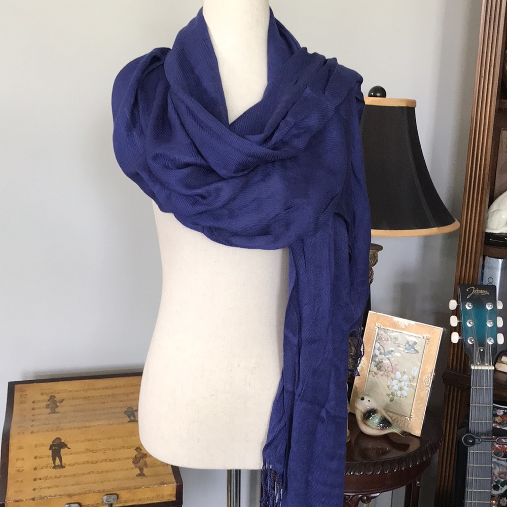 New! Beautiful Royal Blue Long Viscose Scarf